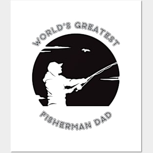 "World's Greatest Fisherman Dad" Simple Design T-Shirt Posters and Art